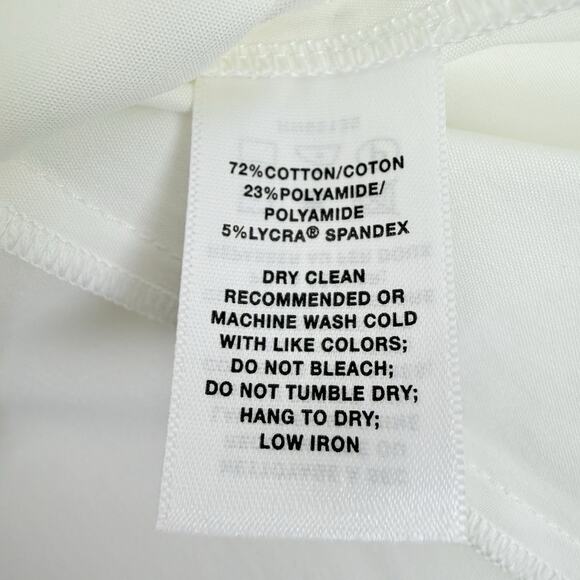 Lafayette 148 White Stretch Cotton Button Up Shirt Size 4 Preppy Long Sleeves - Picture 11 of 16